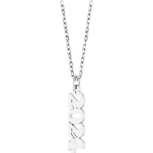 14K White Gold 19.1x5.4 mm Petite Necklace - Elegant Design
