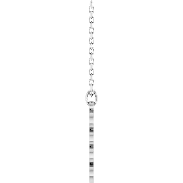 14K White Gold 19.1x5.4 mm Petite Necklace - Elegant Design