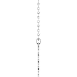 14K White Gold 19.1x5.4 mm Petite Necklace - Elegant Design