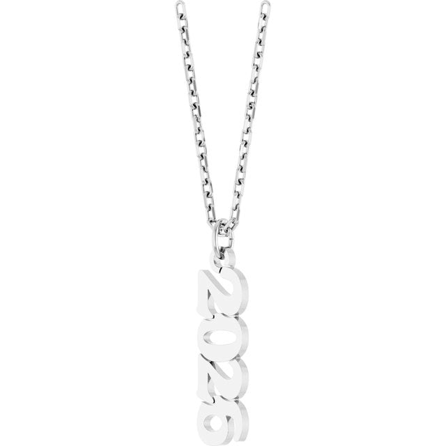 14K White Gold 19.1x5.4 mm Petite Necklace - Elegant Design