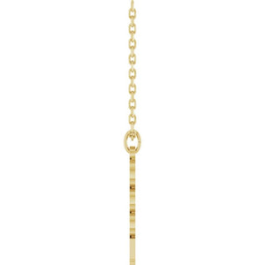 14K White Gold 19.1x5.4 mm Petite Necklace - Elegant Design