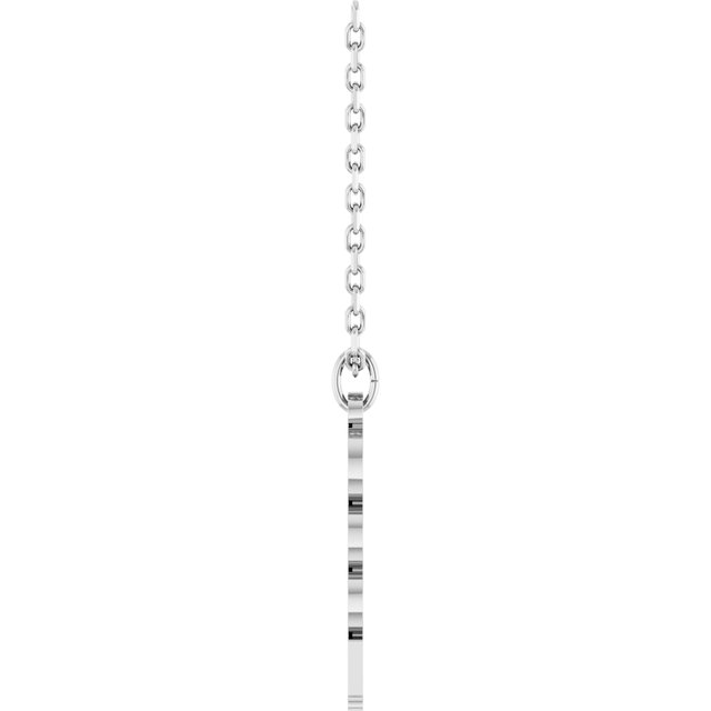 14K White Gold 19.1x5.4 mm Petite Necklace - Elegant Design