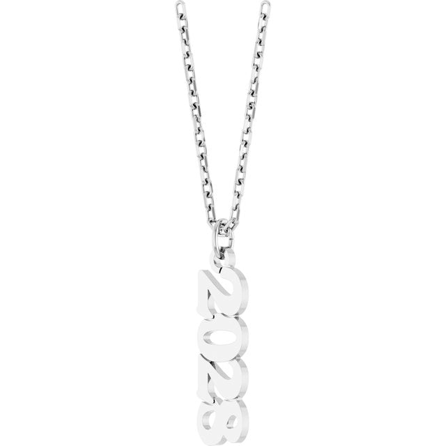 14K White Gold 19.1x5.4 mm Petite Necklace - Elegant Design