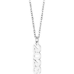 14K White Gold 19.1x5.4 mm Petite Necklace - Elegant Design