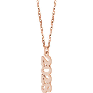 14K White Gold 19.1x5.4 mm Petite Necklace - Elegant Design