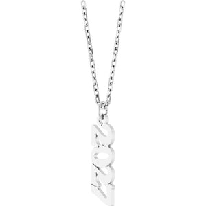 14K White Gold 19.1x5.4 mm Petite Necklace - Elegant Design
