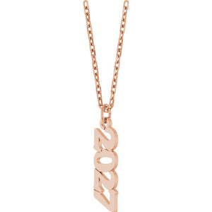 14K White Gold 19.1x5.4 mm Petite Necklace - Elegant Design