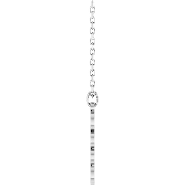 14K White Gold 19.1x5.4 mm Petite Necklace - Elegant Design