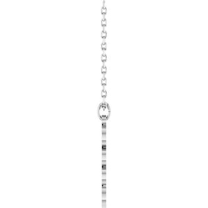 14K White Gold 19.1x5.4 mm Petite Necklace - Elegant Design