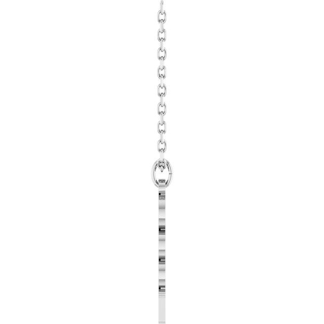 14K White Gold 19.1x5.4 mm Petite Necklace - Elegant Design