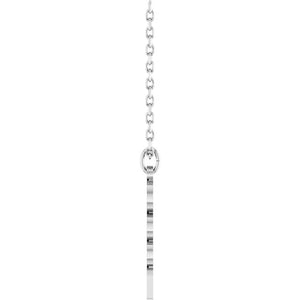 14K White Gold 19.1x5.4 mm Petite Necklace - Elegant Design