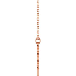 14K White Gold 19.1x5.4 mm Petite Necklace - Elegant Design
