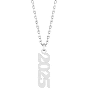 14K White Gold 19.1x5.4 mm Petite Necklace - Elegant Design