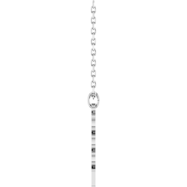 14K White Gold 19.1x5.4 mm Petite Necklace - Elegant Design