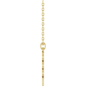 14K White Gold 19.1x5.4 mm Petite Necklace - Elegant Design