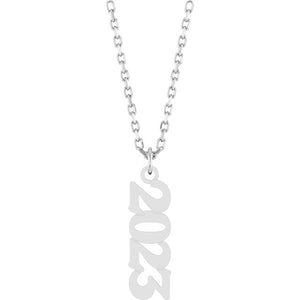 14K White Gold 19.1x5.4 mm Petite Necklace - Elegant Design