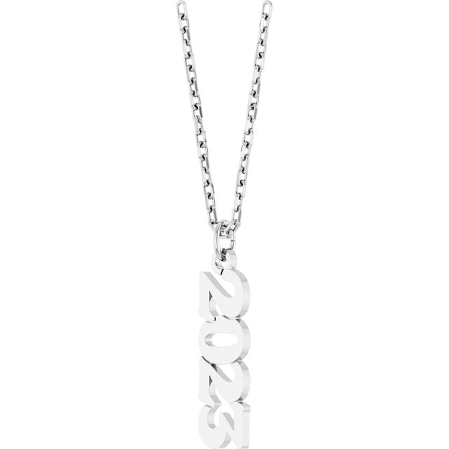 14K White Gold 19.1x5.4 mm Petite Necklace - Elegant Design