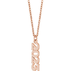 14K White Gold 19.1x5.4 mm Petite Necklace - Elegant Design