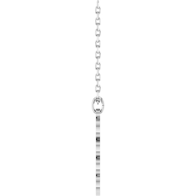 14K White Gold 19.1x5.4 mm Petite Necklace - Elegant Design