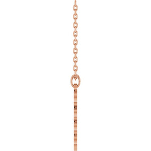 14K White Gold 19.1x5.4 mm Petite Necklace - Elegant Design