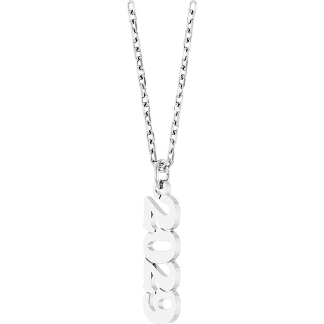 14K White Gold 19.1x5.4 mm Petite Necklace - Elegant Design