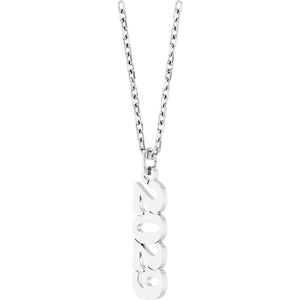 14K White Gold 19.1x5.4 mm Petite Necklace - Elegant Design