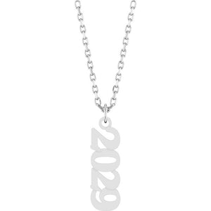 14K White Gold 19.1x5.4 mm Petite Necklace - Elegant Design