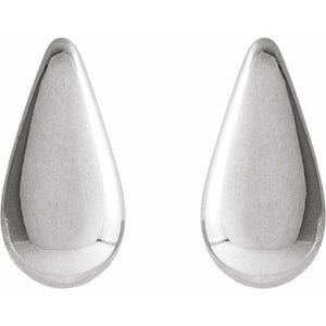14K Rose Gold Polished Teardrop Stud Earrings