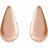 14K Rose Gold Polished Teardrop Stud Earrings