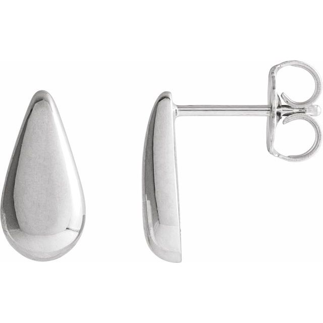14K Gold Teardrop Stud Earrings - Options Available