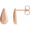 14K Rose Gold Polished Teardrop Stud Earrings