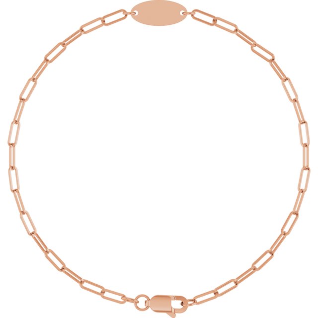 Engravable Oval Bracelet Crafted in 14K Gold