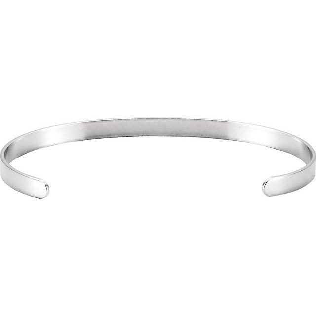 Sterling Silver 7x5 mm Bangle Bracelet - Elegant Polished Design