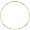 14K Yellow Gold 3 mm Reversible Omega Chain Necklace - Elegant Design