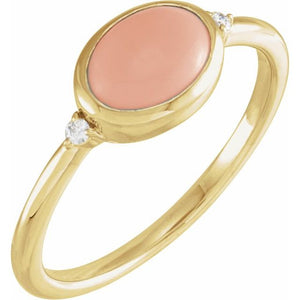 .03 CTW Natural Ethiopian Opal & Diamond Bezel-Set Ring in 14K Gold, Silver & Platinum