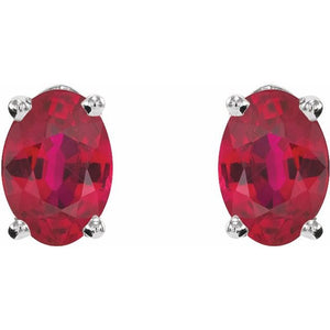 14K White Gold Oval Natural Diamond Earrings with 1/2 CTW