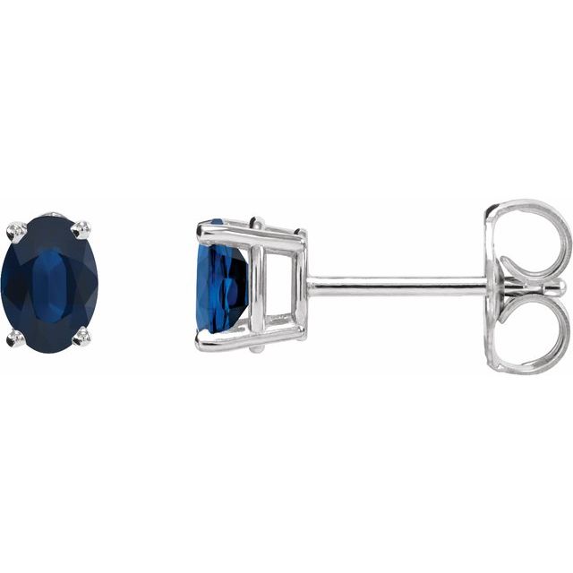Natural Blue Sapphire 4-Prong Earrings