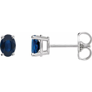Natural Blue Sapphire 4-Prong Earrings