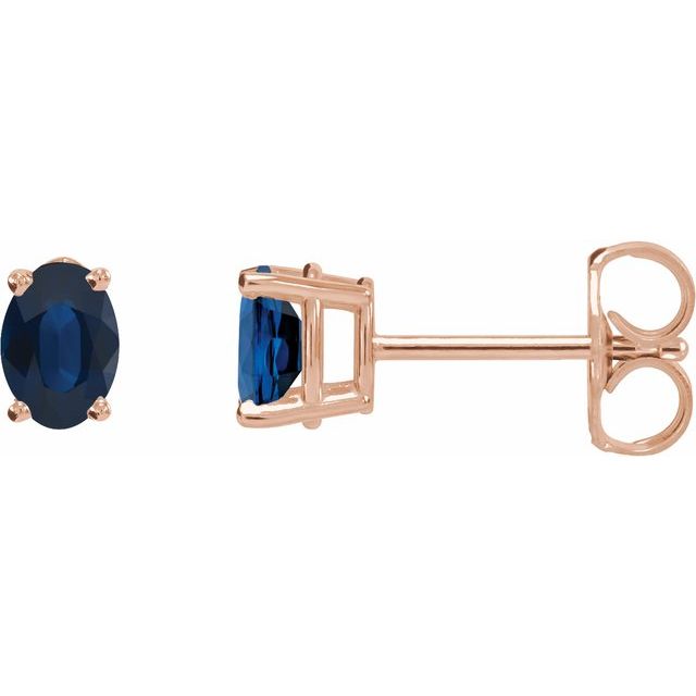Lab-Grown Blue Sapphire 4-Prong Earrings