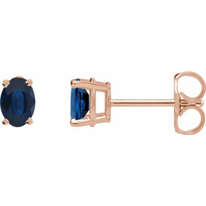 Lab-Grown Blue Sapphire 4-Prong Earrings