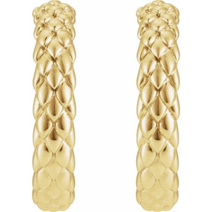 14K Yellow Gold 20.5 mm Polished Hoop Earrings - Elegant Design