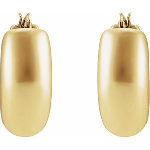 14K Yellow Gold 20mm Polished Diamond Accent Hoop Earrings
