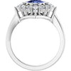 14K White Gold Natural Tanzanite & 3/8 CTW Lab-Grown Diamond Ring - Halo Style