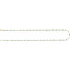 14K Yellow Gold, 2 mm Turquoise Enamel Bead Adjustable Chain - 6-7 inches