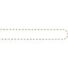 14K Yellow Gold, 2 mm Turquoise Enamel Bead Adjustable Chain - 6-7 inches