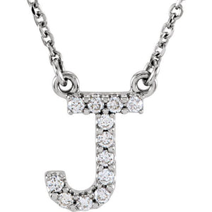 1/10 CTW Natural Diamond Round Initial J Necklace in 14K Gold