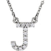 14K White Gold Initial A Diamond Pendant Necklace â€“ 1/8 CTW