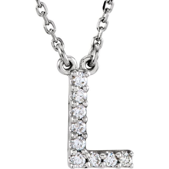 14K Gold Initial A Diamond Pendant Necklace – 1/8 CTW