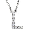 14K White Gold Initial A Diamond Pendant Necklace â€“ 1/8 CTW