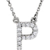 14K White Gold Initial A Diamond Pendant Necklace â€“ 1/8 CTW